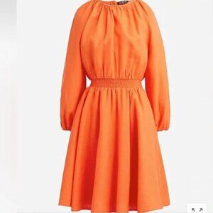 J. Crew Palermo smocked-waist mini dress in linen